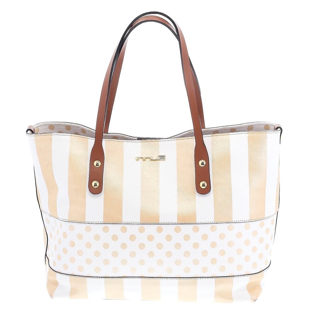 NWOT Designer Innue Purse, Tote Bag in cream and White